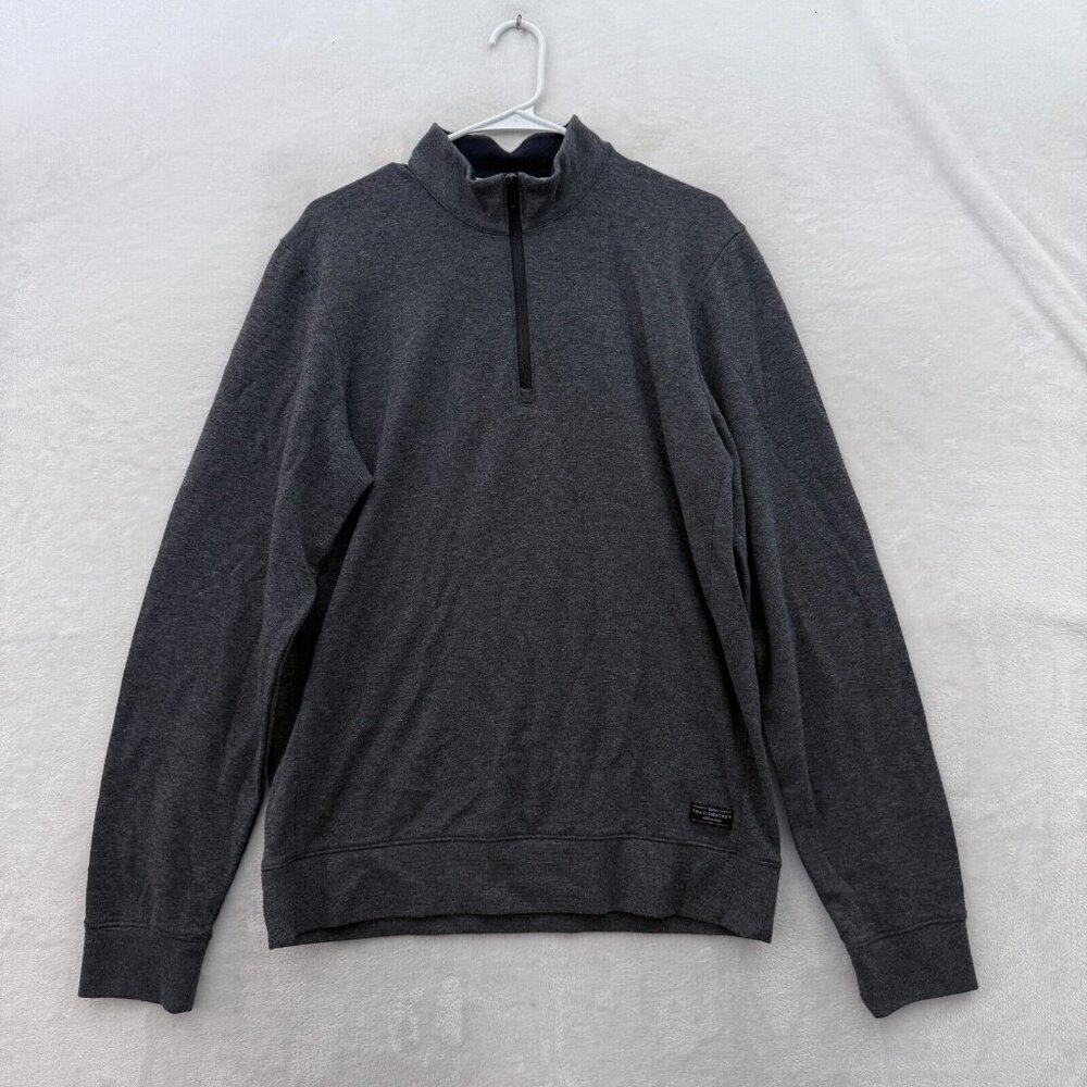 Travis Mathew 1/4 Zip Sweater Mens M Gray Pullover Golf Performance Stretch